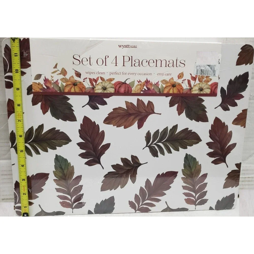 Set of 4 Printed Hard Placemats with Cork Back (12